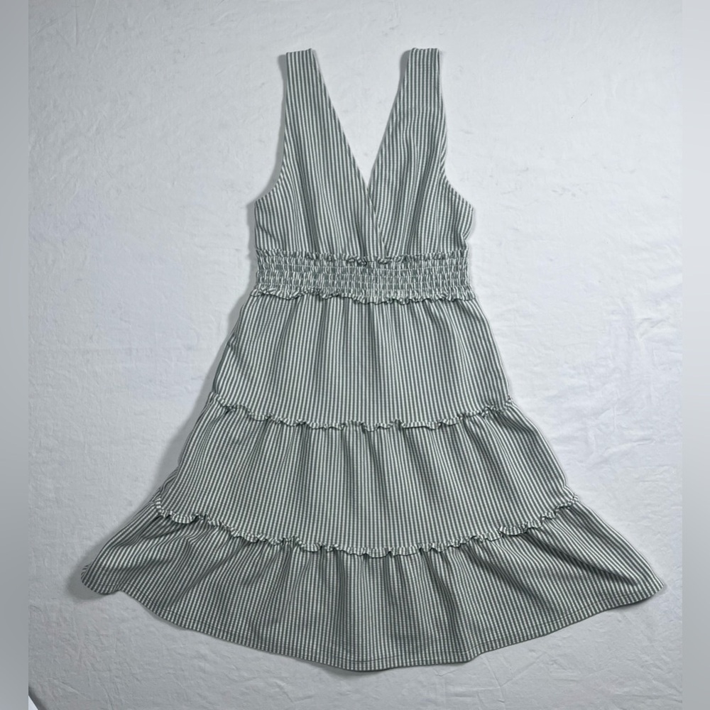 American Eagle Outfitters Green and White Striped Mini Dress
